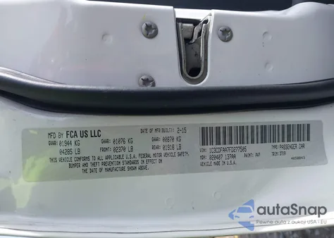 2015 Dodge Dart Se z USA, uszkodzony, nr VIN 1C3CDFAA7FD277505